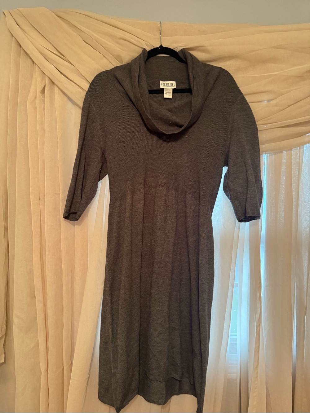 Double D Ranch Charcoal Cowl Neck Knit Dress